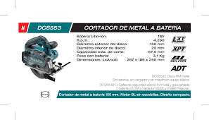 Cortadora de Metal 6 makita  DCS553RTJ (150mm)