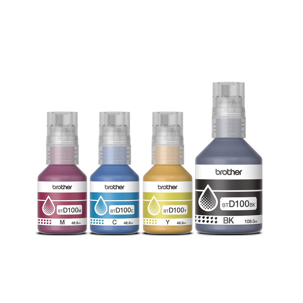 Kit de Tintas Brother BTD100CMYK - Cian, Magenta, Amarillo y Negro