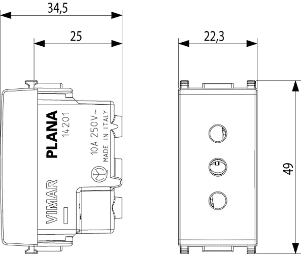 Toma VIMAR 2P+T 10A P11 blanco