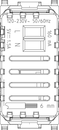 Unidad alimentación VIMAR USB 5V 1,5A 1Mblanco