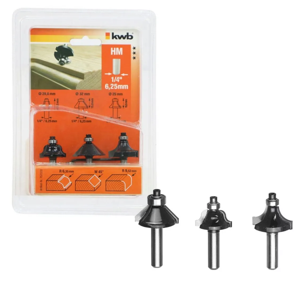 Set De Fresas Moldura 1/4 KWB Einhell