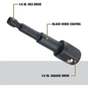 Adaptador 1/4 Hex a cuadrante 1/2 IMPACT