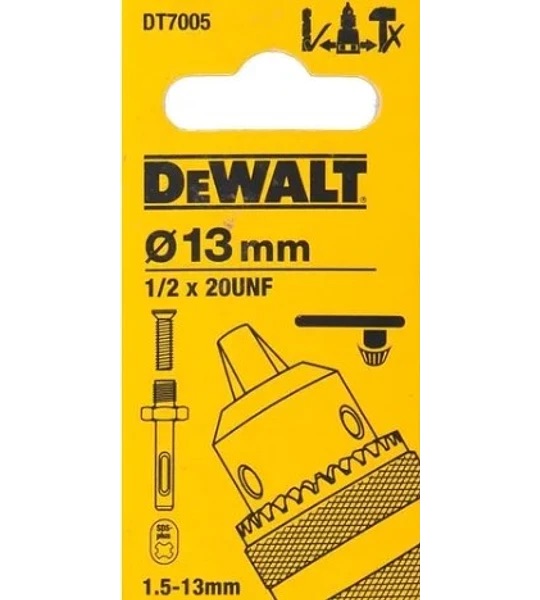Adaptador SDS Plus + Mandril 1/2 + llave dewalt DT7005-QZ