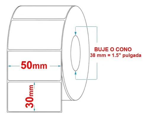 Rollo etiqueta Adhesiva Balanza 30x50 mm 500 uni