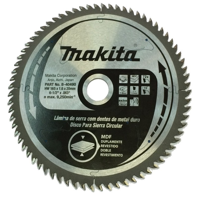 Disco Sierra Makita 6 1/2” (165 x 20 mm) 40 Dientes D-03349