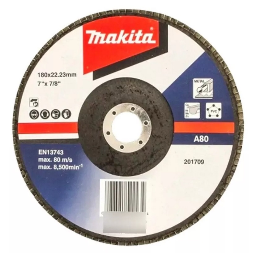 Disco traslapado 7 pulg. Gr 80 180 X 22 Gr 80 metal