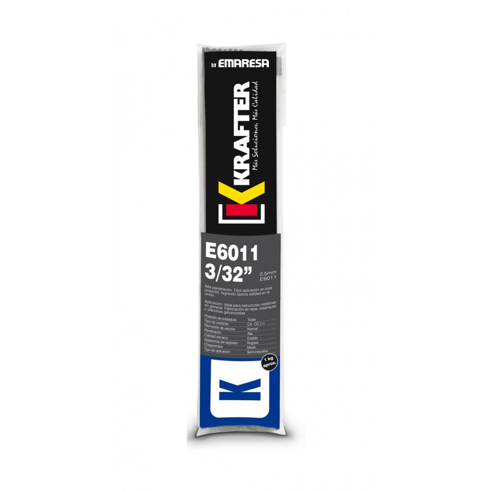 Soldadura electrodo Krafter E6011 3/32  2.5MM  1 KG
