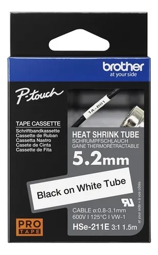 Cinta rotuladora Brother termocontraible HSe211E