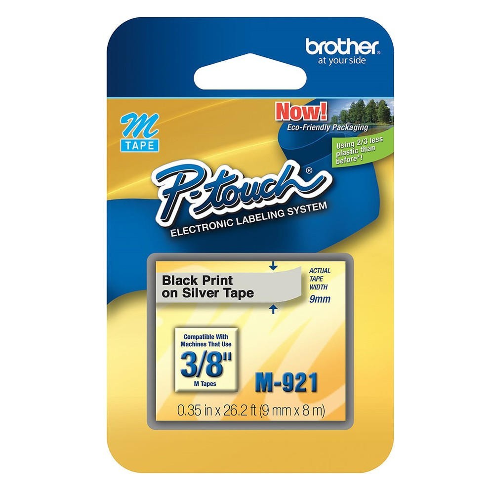 Cinta rotuladora brother NEGRO PLATEADO 3/8 M921