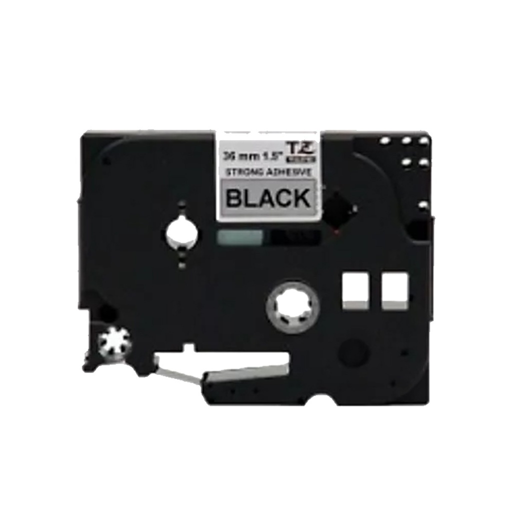 Cinta rotuladora Brother negro sobre plata 36 mm TZeSM961
