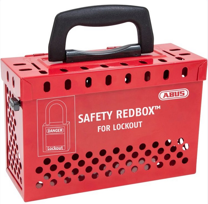 CAJA BLOQUEO GRUPAL ACERO B835 ROJA