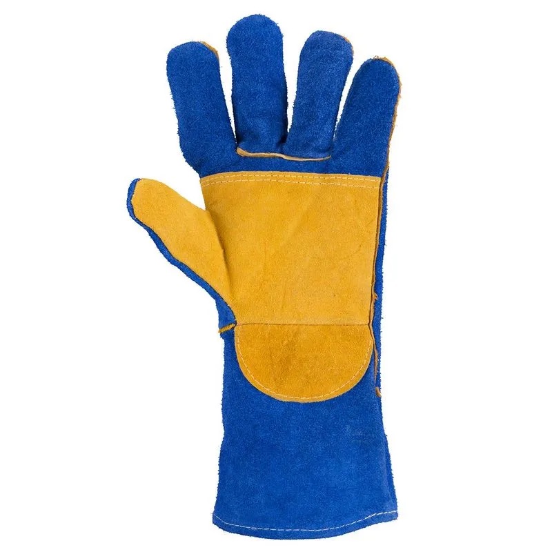 Guante soldador azul beige con Kevlar