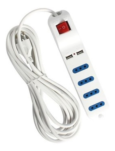Alargador multiple electrico 1.5 MT 2 USB Blanco