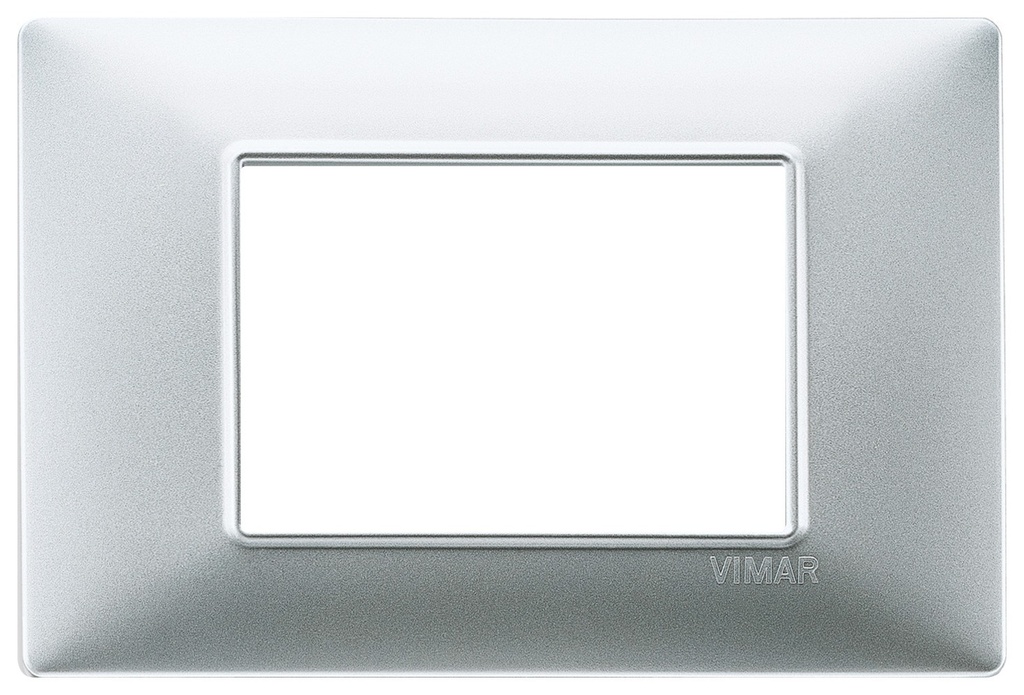 Placa Eléctrica Vimar Plana 3 Módulos Plata Mate 14653.20