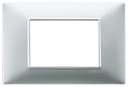 Placa Eléctrica Vimar Plana 3 Módulos Plata Mate 14653.20