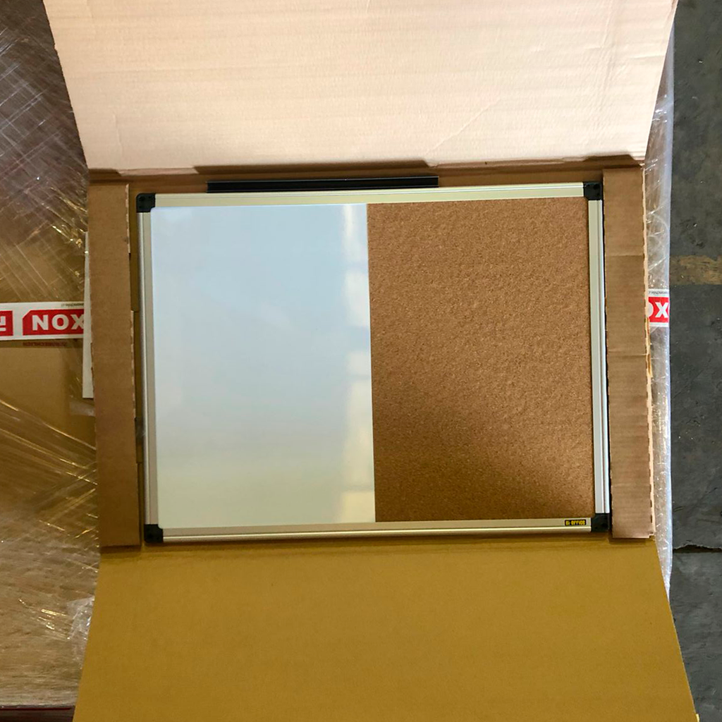 Pizarra blanca y corcho Magnetica BISILQUE 120×090