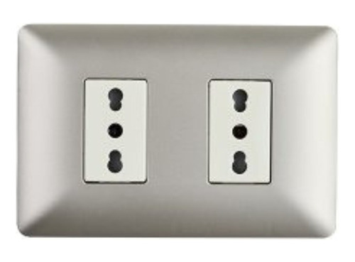 Enchufe Doble Bipaso 10A/16A 250V Stanford Champagne
