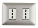 Enchufe Doble Bipaso 10A/16A 250V Stanford Champagne