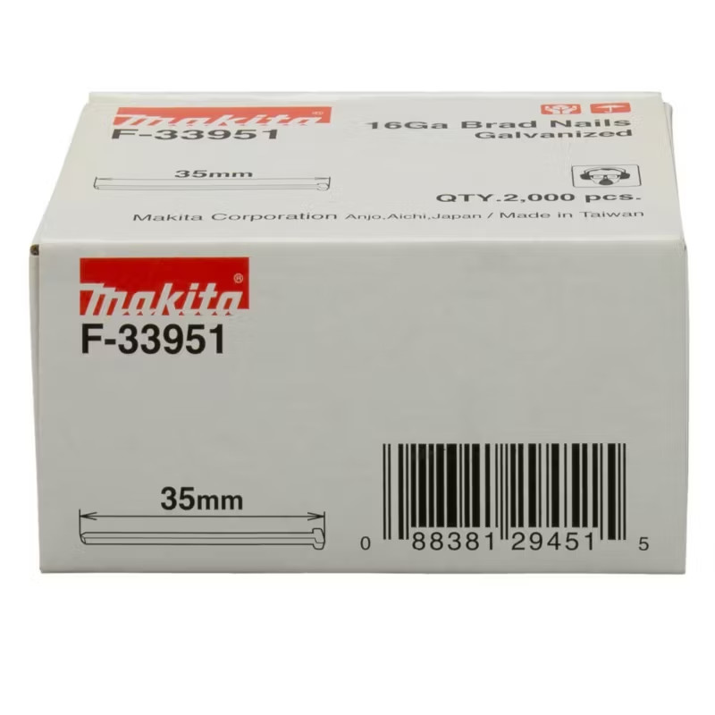 Caja de Clavos Galvanizados Makita 16GA 35 mm F-33951 (2.000 Unidades)