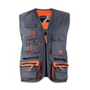 Chaleco geologo gabardina gris naranjo