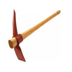 Picota punta pala con mango de madera 
