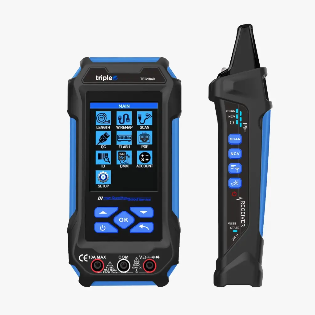 Multitester de Red + PoE + Detector de Tono Triplee TEC1840