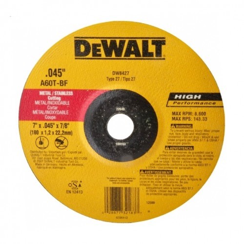 Disco de corte Metal/Ac Inox delgado4,5"x1,1x22 Tipo 42 Prem.