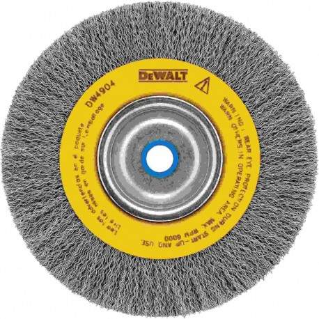 Grata rueda plana 6'' eje 5/8'' y 1/2'' ondulada (esmeril de banco)