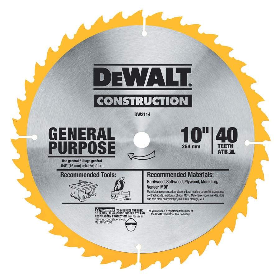 Disco Sierra 10'' - 40 dientes - Eje 5/8'' (16 mm) - Corte grueso/rápido madera