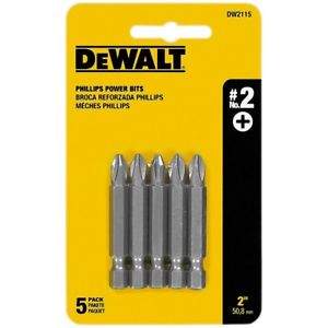 Punta Phillips dewalt 2 pulgadas N2 5 Unidades dw2115