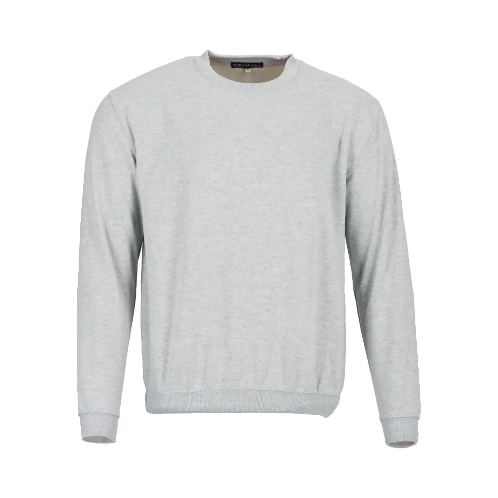 Poleron cuello redondo polo franela gris