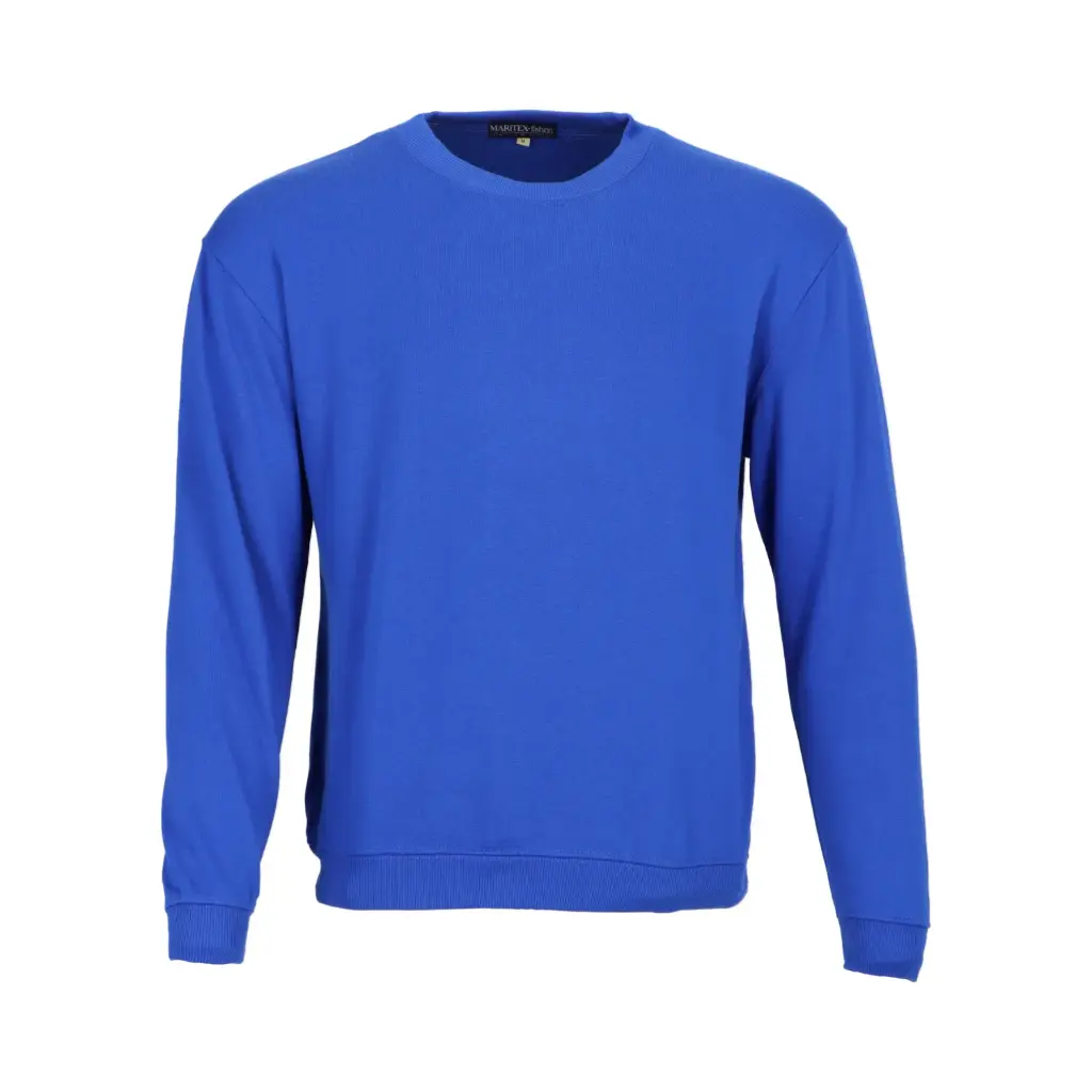Poleron cuello redondo polo franela  azul rey