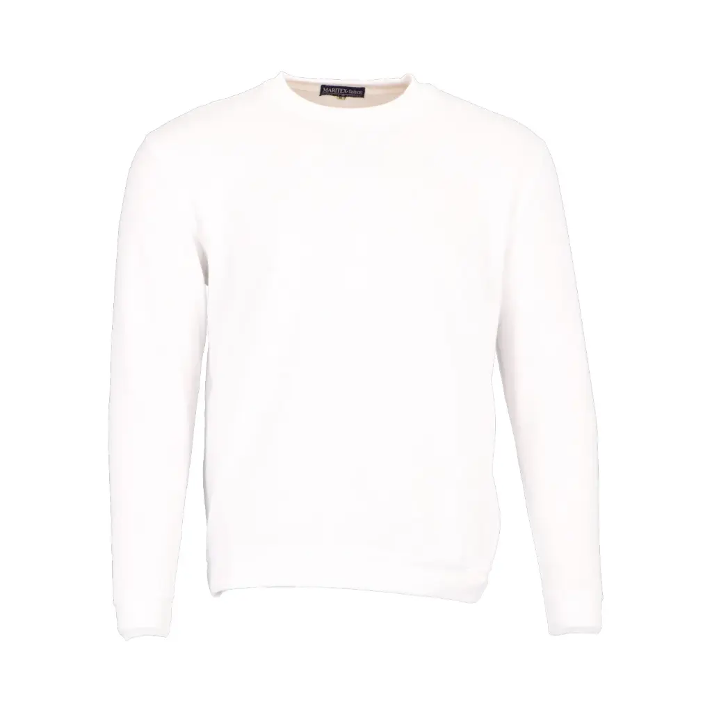 Poleron cuello redondo polo franela  blanco
