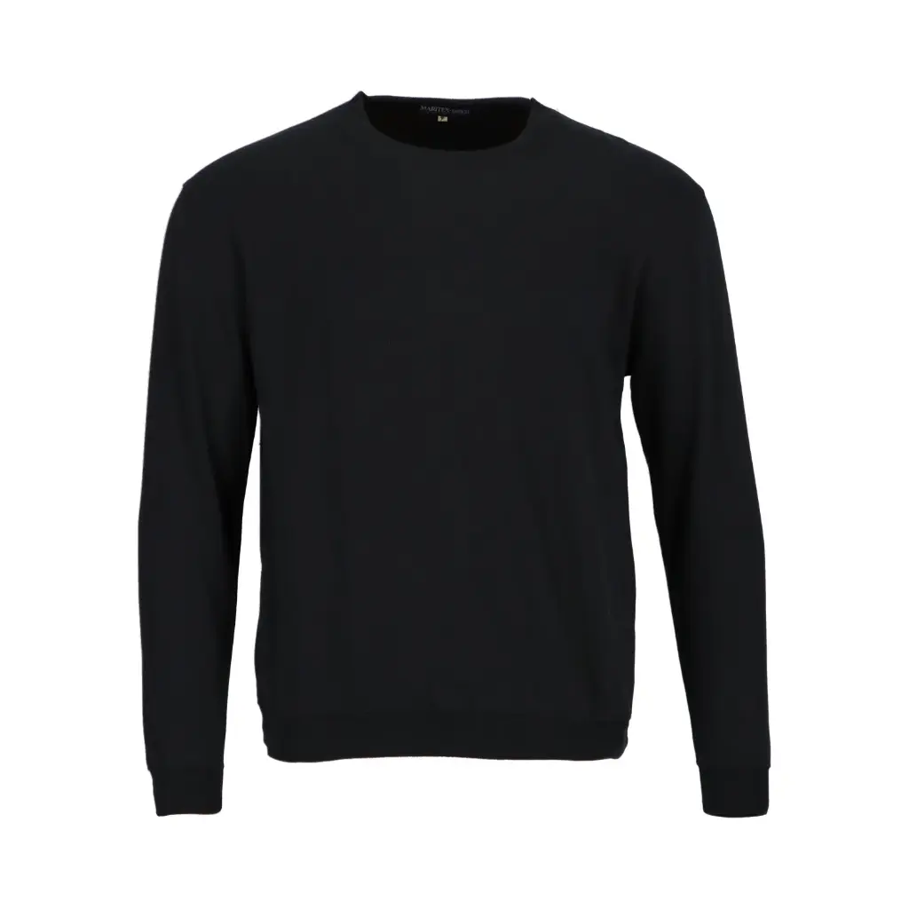 Poleron cuello redondo polo franela  negro 