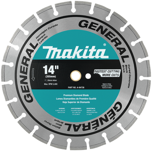 [A-94736] Disco Diamantado Makita 14” (355 mm) Uso General A-94736