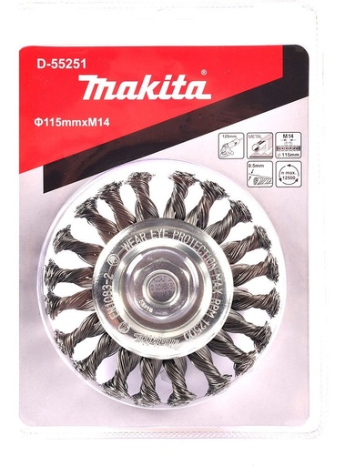 [D-55251] RUEDA PLANA DE ALAMBRE TRENZADO 115mm x M14 - 0.50mm