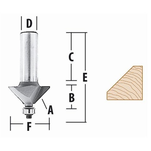 [D-03056] Fresa 1/4” x 1/4” para Laminados y Biselados Makita D-03056