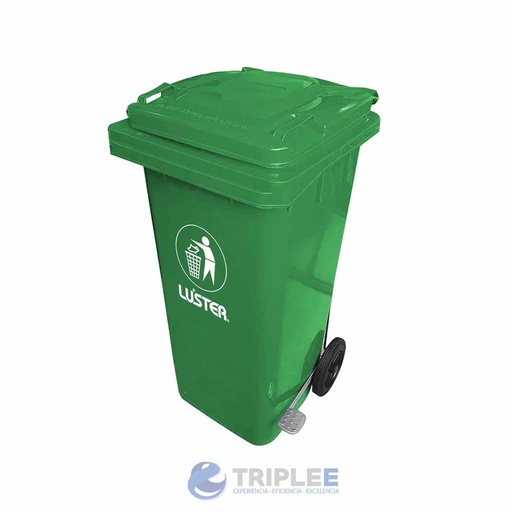 [1219000050122] Basurero 120 l con pedal lateral verde oscuro
