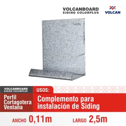 [PCGV05ZC] Perfil Corta Gota ventana Siding ZC 0,5 mm Largo 2,5 m