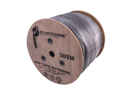 [AW-LANBOX-C6-305-EXT] Cable FTP CAT6 305 Metros 23AWG CCA PVC Negro Atlanticsware