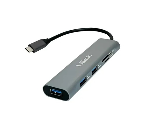 [60159] Adaptador Multipuerto USB Tipo C 5 en 1 Ulink UL-ADC530RD USB 3.0 + SD + MicroSD