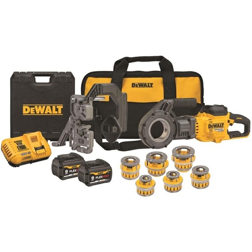 [DCE700X2K] Kit Roscadora de tubos 60V MAX Flexvolt Brushless con cabezales de troquel Dewalt