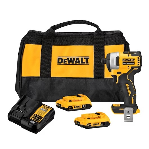 [DCF809D2-B2] Kit de Atornillador de Impacto Inalámbrico de 1/4" (6.35 mm) 20V MAX* ATOMIC