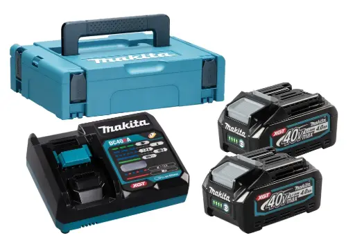 [191J97-1] Set cargador makita 40v DC40RA + 2 Bateria BL4040 + Maleta 191J97-1