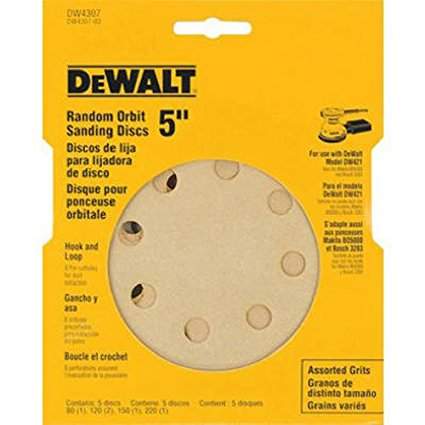 [DW4307  X] disco lija 5'' - grano surtido - 5 unidades
