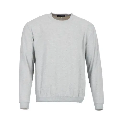 Poleron cuello redondo polo franela gris