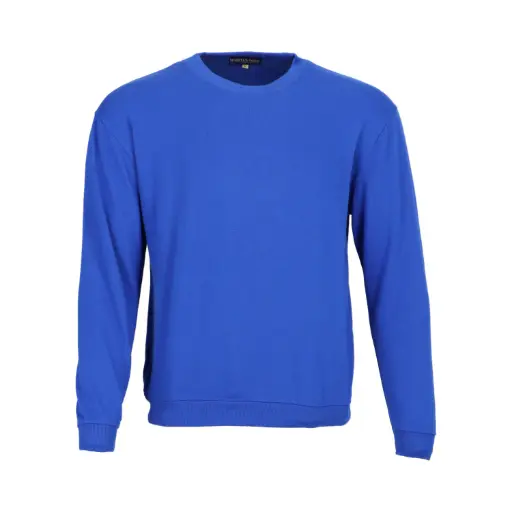 Poleron cuello redondo polo franela  azul rey
