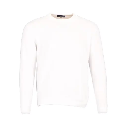 Poleron cuello redondo polo franela  blanco