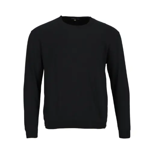 Poleron cuello redondo polo franela  negro 