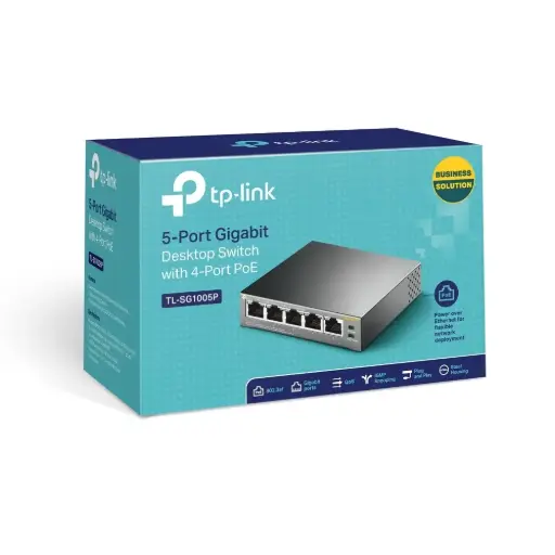 [TL-SG1005P] Switch TP-Link TL-SG1005P 5 Puertos Gigabit con 4 Puertos PoE+